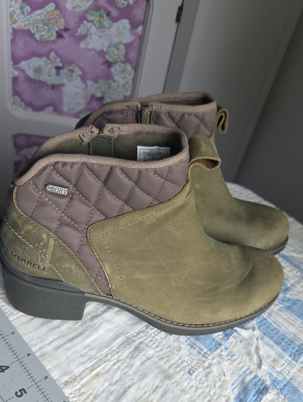 Merrell Chateau Mid Pull Waterproof Ankle Boots Green & Brown US 9